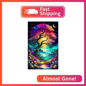 R014-35x55 Artmyrui Large Diamond Painting Kits For Adults Moon Tree Art Color