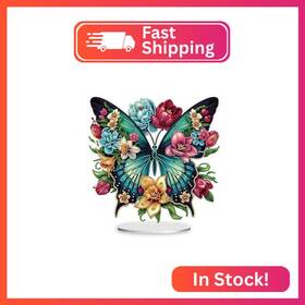 Artopet Artopet-y00062 Diy Diamond Desktop Ornament Special Shaped Crystal Flowers Butterflies