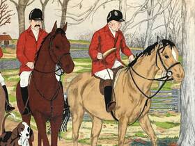 2154 Artspun Vintage Tri Chem Picture To Paint Felt Usa Poster - #2154 The Hunt English Rider