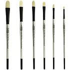 As-110 Zem Brush Pro Interlocked White Hog Bristle Filbert Brushes Set