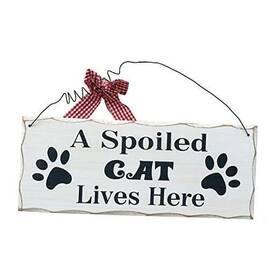 Attraction Design 795787174715 Wood Cat Sign Decor Lover Hanging Pet For Home