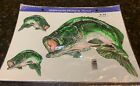 B-26 Decoral Two Sheets Of Vintage Handpainted Bass Decals New