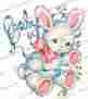 Bab647 Waterslide Decals Vintage Shabby Nursery Baby White Bunny
