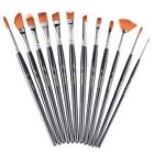 Bcac19028 Heartybay Paint Brushes Black Painting Set Pieces Round Pointed Tip
