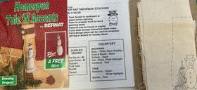 95-1735-00 Bernat Homespun Tole Ftn Accents #95-1735-00 Top Hat Snowman Stocking Ornament
