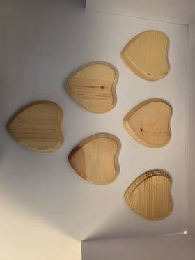 Bestpysanky 810023104506 6 Unfinished Unpainted Wooden Heart Shape Plaque Diy Craft Inches