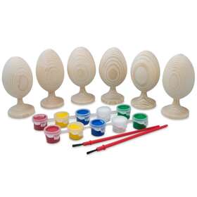 Pp-peg-11-super-new Bestpysanky Set Of 6 Unfinished Wooden Eggs 3.5 Inches
