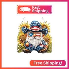 S383 Bowetile Independence Day 5d Diamond Art Hanging Gnome Kits For Adults 4th Of J