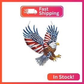 S386 Bowetile Bald Eagle 5d Diamond Art Hanging Kits For Adults American Flag Diamon