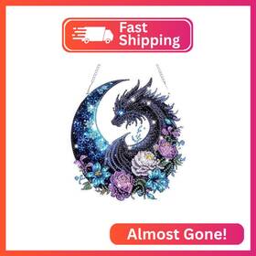 S539 Bowetile Dragon Diamond Art Hanging Kits For Adults 5d Special Shape Pa