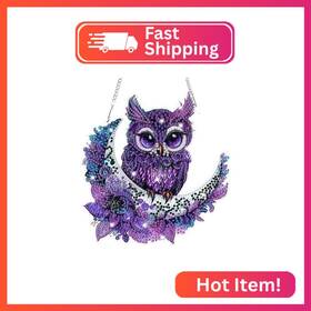 S543 Bowetile Owl Diamond Art Hanging Kits For Adults 5d Special Shape Paint