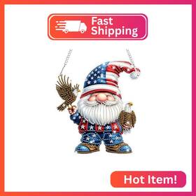 S552 Bowetile Independence Day 5d Diamond Art Hanging Gnome Kits For Adults 4th Of J