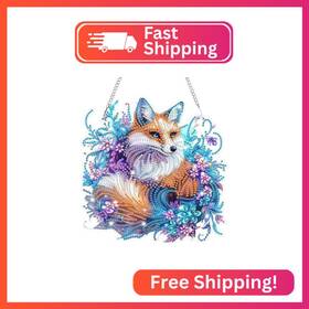 S553 Bowetile Fox Diamond Art Hanging Kits For Adults 5d Special Shape Paint