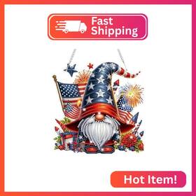 S557 Bowetile Independence Day 5d Diamond Art Hanging Gnome Kits For Adults 4th Of J