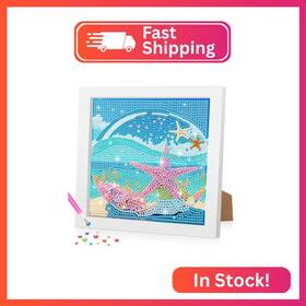 Bowetile Zshbk356 Beach 5d Diamond Art Kits For Adults Beginners With Frame Fancy Seasid