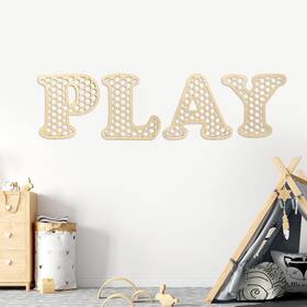 06198 Brand Peutier Wooden Play Rattan Letters Set Large For Wall Decor Boho