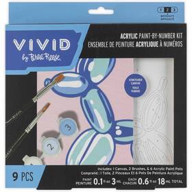 45859 Brea Reese Vivid By Acrylic Mini Paint-by-numbers Balloon Dog 6 X Inch Canvas