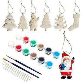 Bright Creations 194425499461 Diy Ceramics For Kids Ready To Paint Christmas Ornaments 2.3 X 4 In 26 Pieces