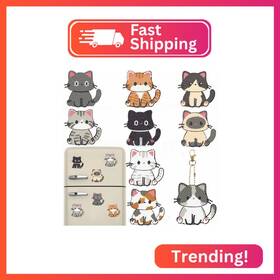Tl0901 Bulerrylulu 9 Pcs Diamond Painting Magnets Kits Cat Fridge Magnet Stickers Diamo