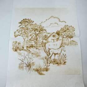 P603 Cameo Mare And Foal #p603 Tri-chem Chart Picture To Paint 1984 Vintage