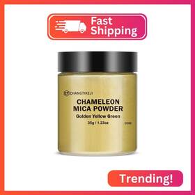 Ct-mp-20240517905 Changtikeji Chameleon Mica Powder 35g Large Capacity Golden Yellow Green Shift M