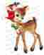Chr266 Christmas Deer Decals Shabby Waterslide Vintage Retro Wearing Santa Hat