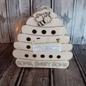 214182585 Craft House Paint Your Own Wood Bee Kit Ages 5 Brush And Included