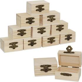 Wod-1224 Creative Hobbies 12-pack Mini Wooden Treasure Boxes With Locking Clasp Unfinished 2.3 X 1.5 1