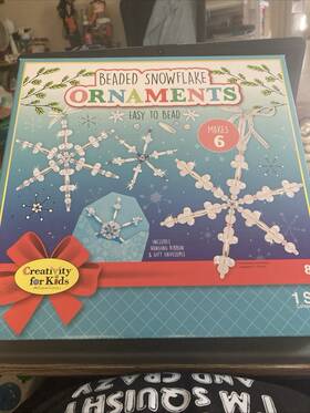 Creativity For Kids 092633118801 Creative Beaded Snowflake Ornaments - Diy Christmas Crafts New
