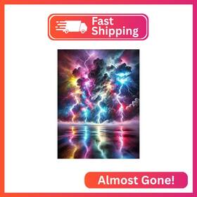 Ck-13 Czywjmei 5d Colorful Lightning Diamond Painting Kits For Adults Beginners Diy La