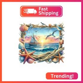 Ck-26 Czywjmei 5d Ocean Landscaping Diamond Painting Kits For Adults Beginners Diy Bea
