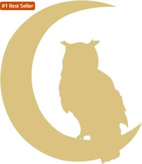 Owlmoon-1 Diverse Woodworking Owl On Moon Cutout Unfinished Wood Home Decor Nursery Door Hanger Hallowee