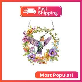 S332 Domrom Hummingbird Diamond Art Hanging Kits Special Shaped Painting Ge