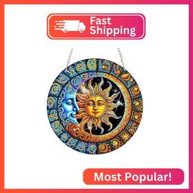 S339 Domrom Sun Moon Celestial Diamond Art Hanging Kits For Adults Special Shaped Di