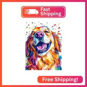 Wx10811-a Domrom Dog Diamond Painting Kits For Adults Golden Retriever Art F