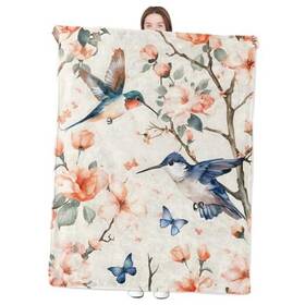 Zhoubl50524q058 Dongprom Colorful Hummingbird Blanket With Elegant Bird 60x50 Inch 01