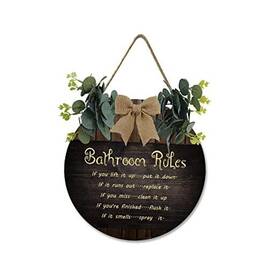 Wall-patpa0816 Dupashop Rustic Bathroom Sign Decor Wood Hanging Funny Wooden Decorative
