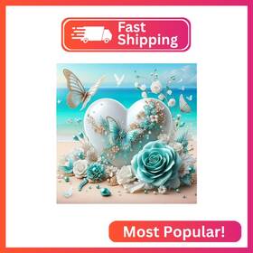 M584 Eimivrc Heart Shaped Beach Diamond Painting Kits For Adults Art