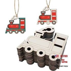 Lb2082 Esrinse 30pcs Wooden Train Ornaments To Paint Unfinished Cars Cutouts Style A