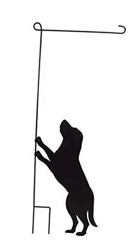 20136decm Evergreen Enterprises Inc. Laser Cut Dog Shaped Garden Flag Stand 44 Inch X17
