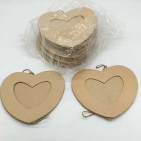 M-048-049 Factory Direct Craft Paper Mache Lot Of 11 Heart Valentine Photo Scrapbooking Picture Frames 6 Inch X 5