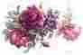 Fl130 Waterside Decals Waterslide Vintage Shabby Pink Purple Rose Bouquet
