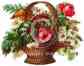 Fl278 Waterslide Greens Floral Basket Planter Shabby Vintage Roses Decals