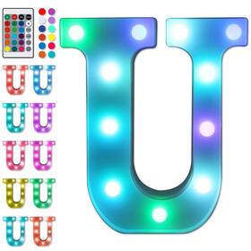 Foaky 652507310139 Colorful Led Letter Lights With Remote Marquee Light Up U Color