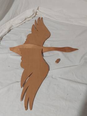 85-600 Fomerz Canada Goose Hanging Mobile Flying Flap Wing Unpainted Wood Surface