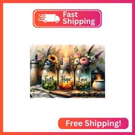 G7655-us Fotasmua 5d Diamond Painting Kits For Adults Faith Hope Love Wishing Bottle Ar