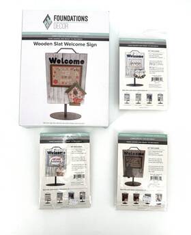 027582 Foundations Decor Welcome Sign New Wooden White Slat 16.5 Inch X 9 3 Add Ons