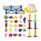 Fyg089 Ygdz Early Learning Mini Flower Sponge Painting Brushes Craft Set
