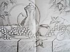 G6055 Tri Chem Cameo Still Life Picture Paint Fruit Grapes Pitcher