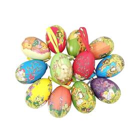 B019k5jswg Gardeningwill 12pcs Vintage Style Paper Mache Foam Egg Hanging Ornaments Easter Decoration